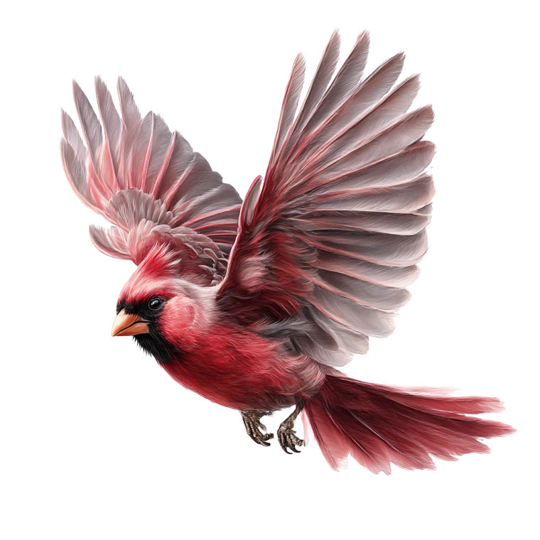 Realistic Cardinal Flying Vinyl Car Decal Sticker – Waterproof & UV-Resistant 8"