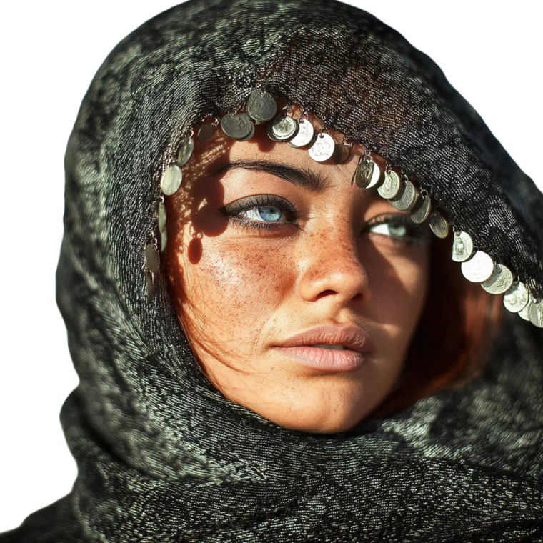 Bedouin Woman Portrait Vinyl Car Decal Sticker – Waterproof & UV-Resistant 8"