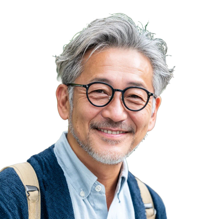 Smiling Elderly Gentleman Vinyl Car Decal Sticker – Waterproof & UV-Resistant 8"