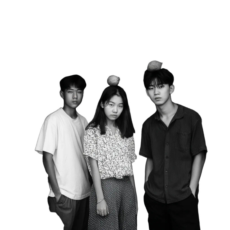 Pebble-Headed Trio Vinyl Car Decal Sticker – Waterproof & UV-Resistant 8"