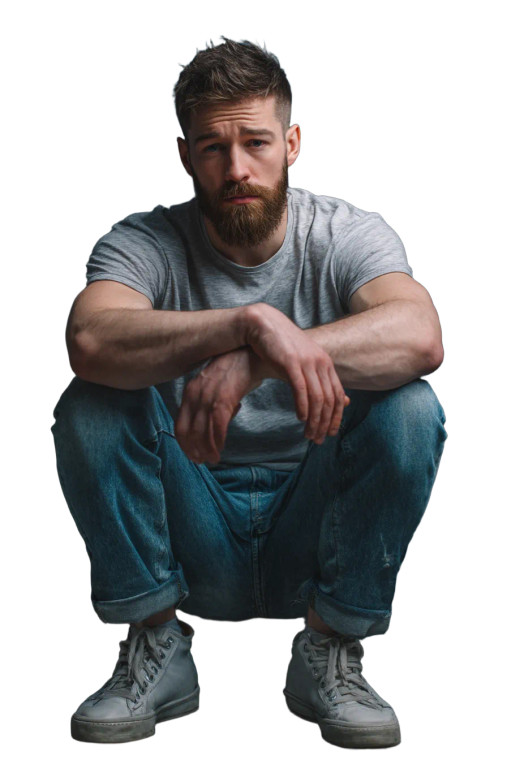 Sad Young Man V4 Vinyl Car Decal Sticker – Waterproof & UV-Resistant 8"