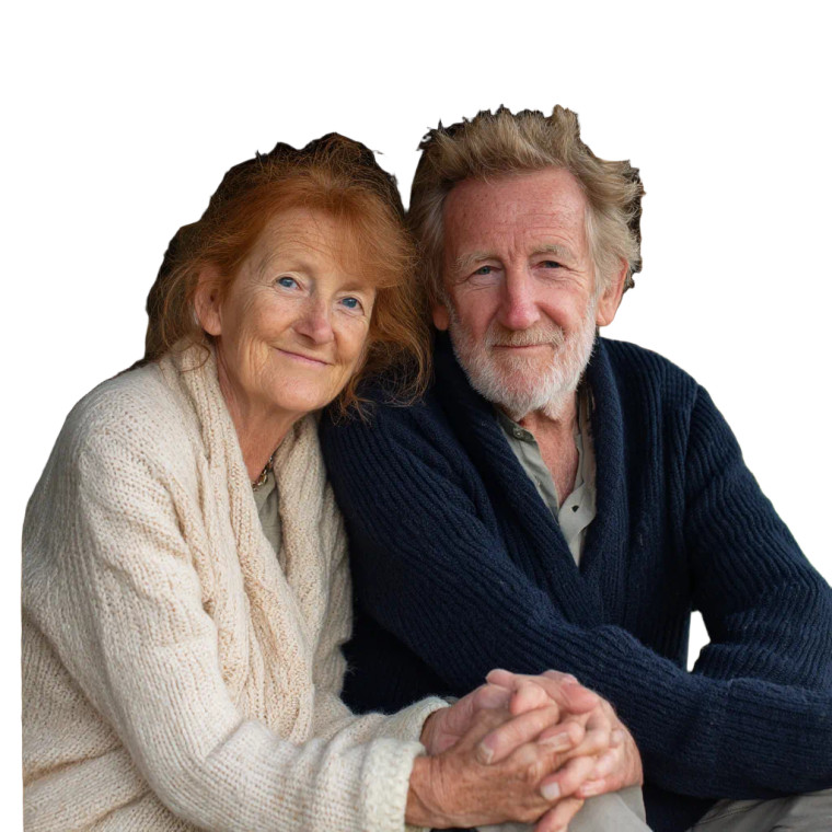 Elderly Couple Porch Vinyl Car Decal Sticker – Waterproof & UV-Resistant 8"