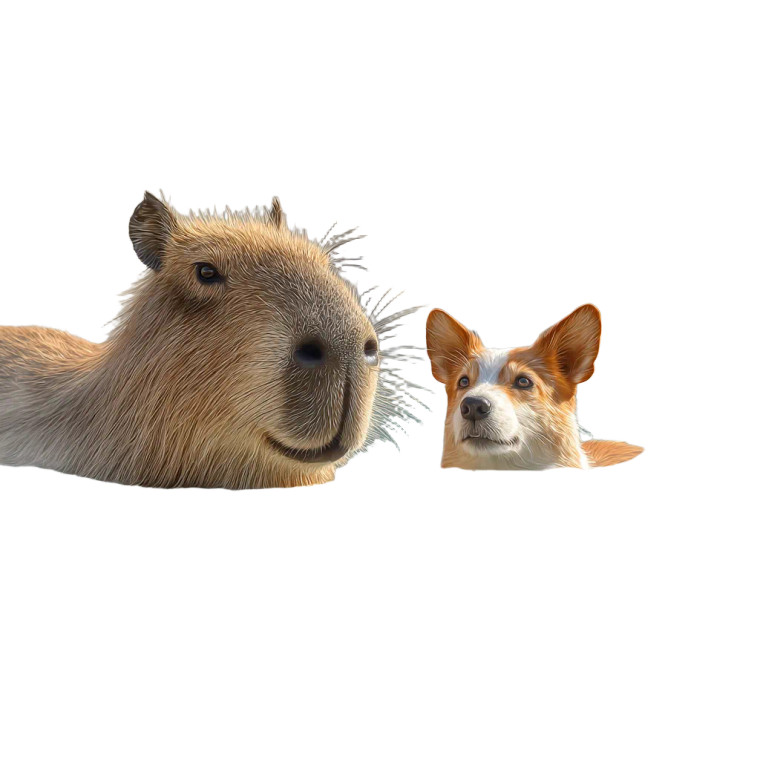 Capybara And Corgi Vinyl Car Decal Sticker – Waterproof & UV-Resistant 8"