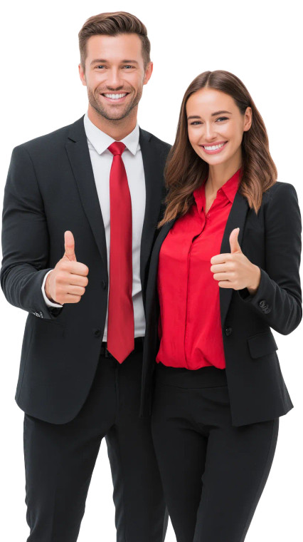 Confident Business Duo Vinyl Car Decal Sticker – Waterproof & UV-Resistant 8"