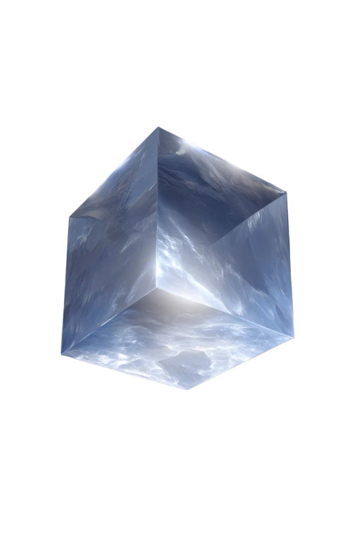 Glowing Transparent Cube Vinyl Car Decal Sticker – Waterproof & UV-Resistant 8"