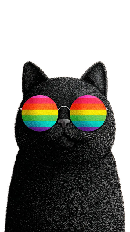 Rainbow Sunglasses Cat Vinyl Car Decal Sticker – Waterproof & UV-Resistant 8"