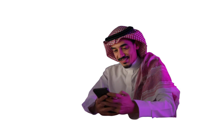 Saudi Man Smiling Vinyl Car Decal Sticker – Waterproof & UV-Resistant 8"