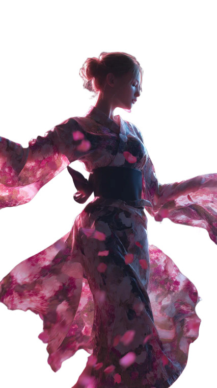 Graceful Kimono Dance Vinyl Car Decal Sticker – Waterproof & UV-Resistant 8"