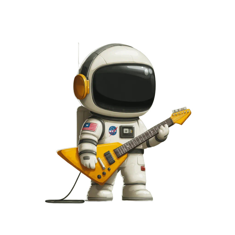 Rockstar Astronaut Vinyl Car Decal Sticker – Waterproof & UV-Resistant 8"