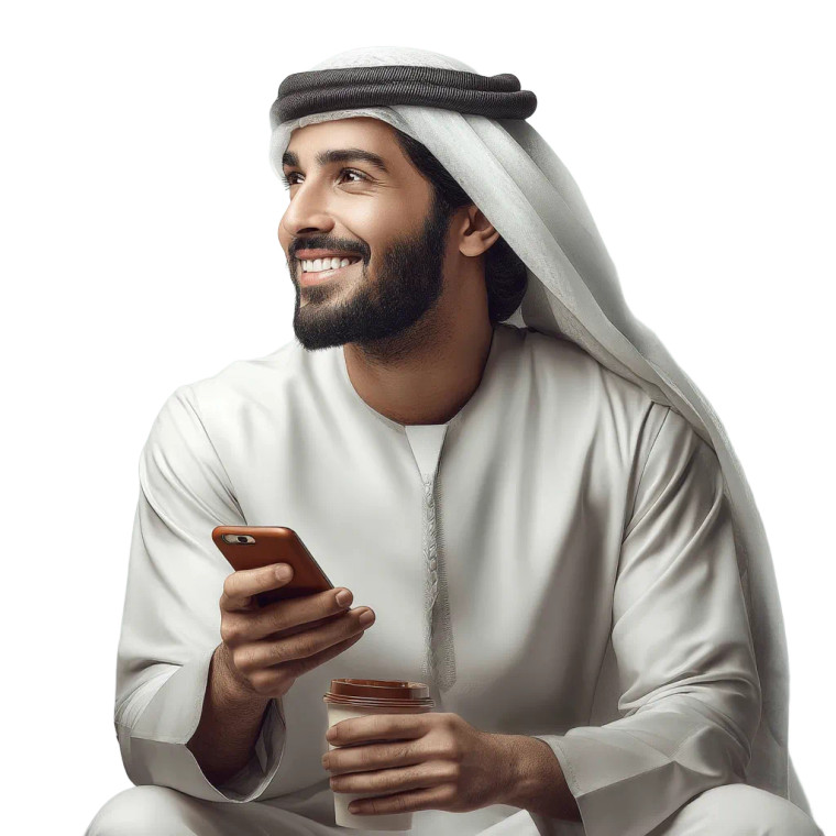 Emirati Man Smiling Vinyl Car Decal Sticker – Waterproof & UV-Resistant 8"