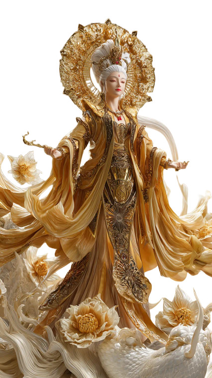 Divine Guanyin Reimagined Vinyl Car Decal Sticker – Waterproof & UV-Resistant 8"