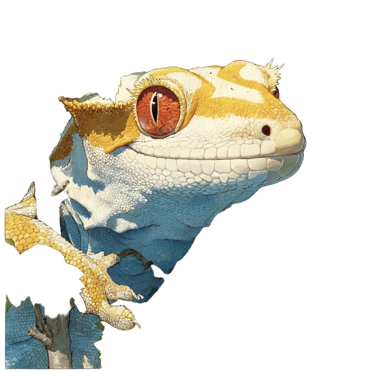 Crested Gecko Vinyl Car Decal Sticker – Waterproof & UV-Resistant 8"