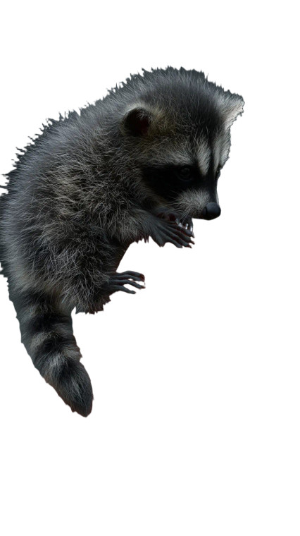 Tiny Fluffy Raccoon Vinyl Car Decal Sticker – Waterproof & UV-Resistant 8"