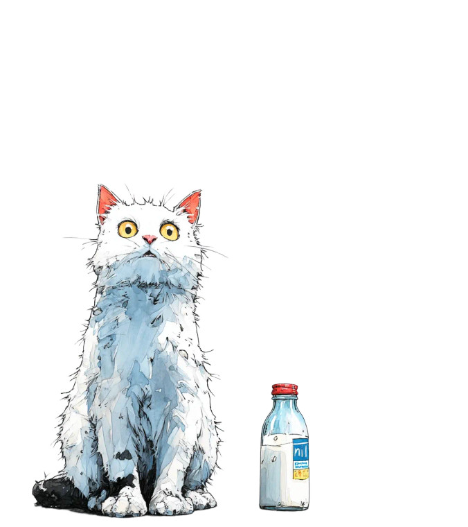 Milk Cat Vinyl Car Decal Sticker – Waterproof & UV-Resistant 8"