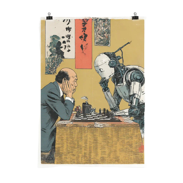 Ai Chess Duel Vinyl Car Decal Sticker – Waterproof & UV-Resistant 8"