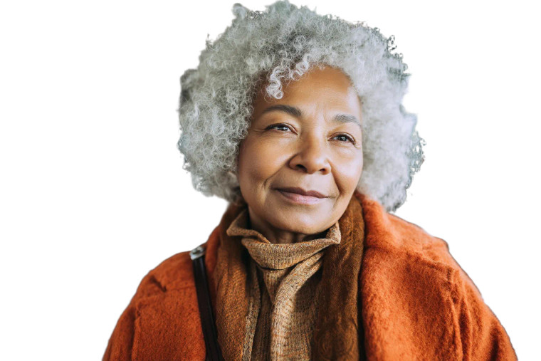 Confident Older Woman Vinyl Car Decal Sticker – Waterproof & UV-Resistant 8"