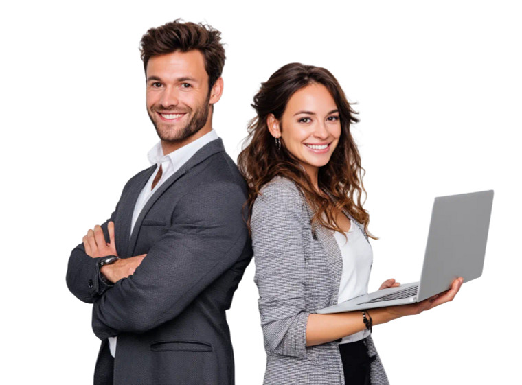 Smiling Business Duo Vinyl Car Decal Sticker – Waterproof & UV-Resistant 8"