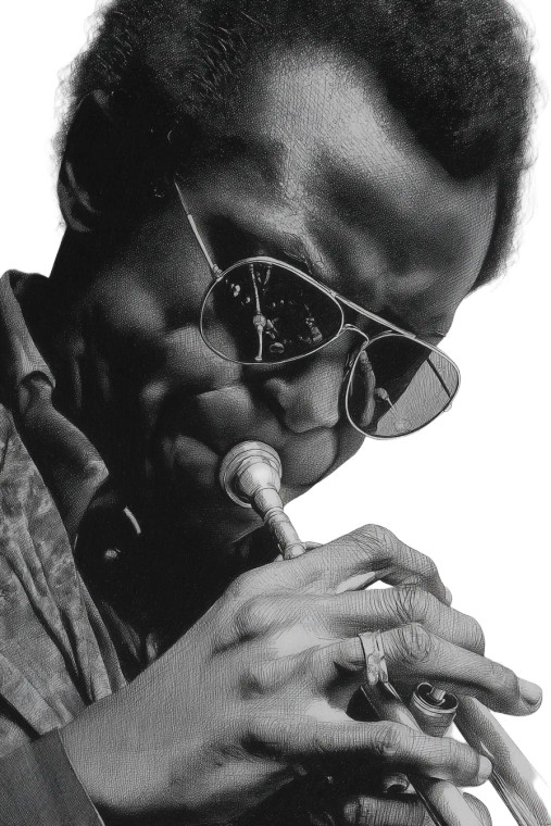 Miles Davis Sketch Vinyl Car Decal Sticker – Waterproof & UV-Resistant 8"