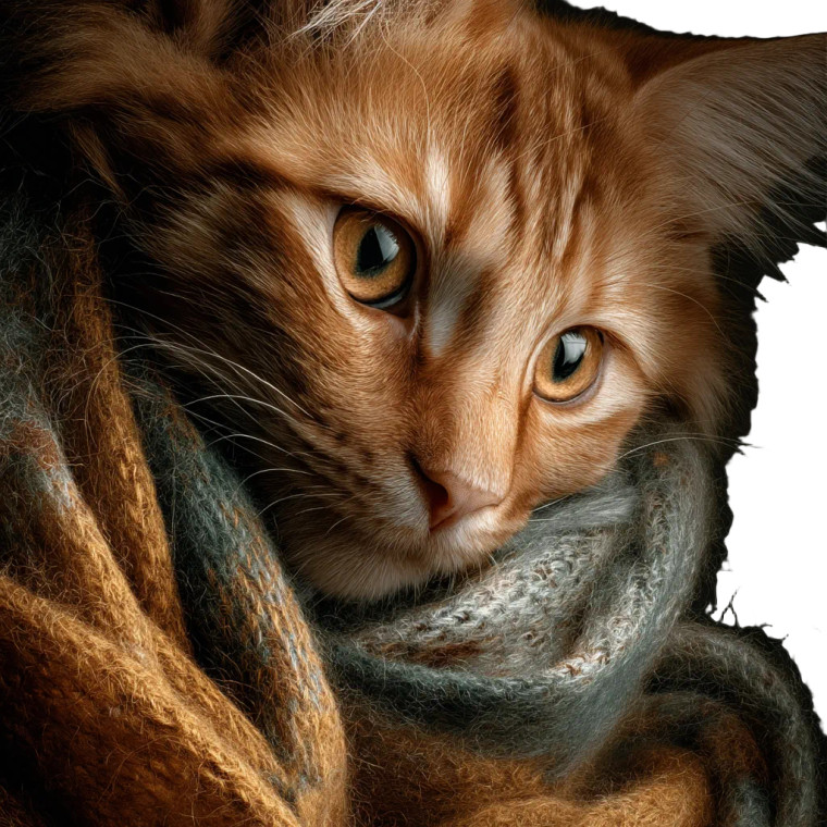 Ginger Cat Scarf Vinyl Car Decal Sticker – Waterproof & UV-Resistant 8"