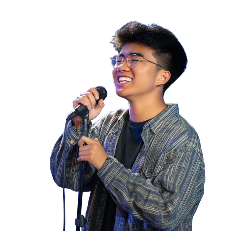 Joyful Asian Student Vinyl Car Decal Sticker – Waterproof & UV-Resistant 8"