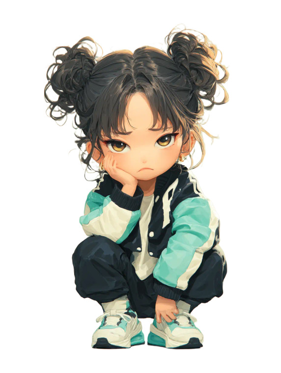 Chibi Tsundere Girl Vinyl Car Decal Sticker – Waterproof & UV-Resistant 8"