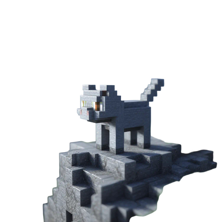 Minecraft Gray Cat Vinyl Car Decal Sticker – Waterproof & UV-Resistant 8"