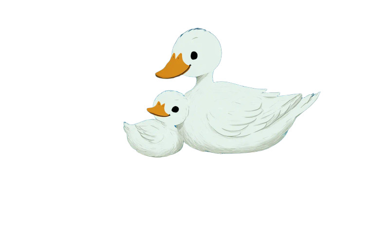 Duckling And Mother Vinyl Car Decal Sticker – Waterproof & UV-Resistant 8"