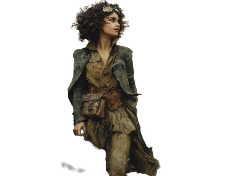 Steampunk Girl Illustration V2 Vinyl Car Decal Sticker – Waterproof & UV-Resistant 8"