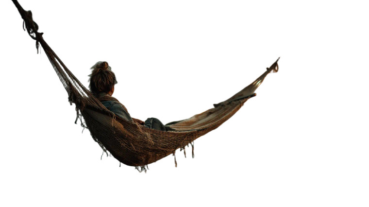 Silhouetted Woman Hammock Vinyl Car Decal Sticker – Waterproof & UV-Resistant 8"