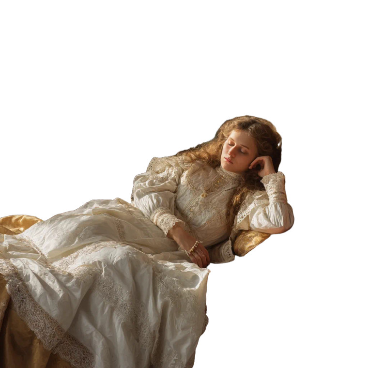 Russian Renaissance Lady Vinyl Car Decal Sticker – Waterproof & UV-Resistant 8"