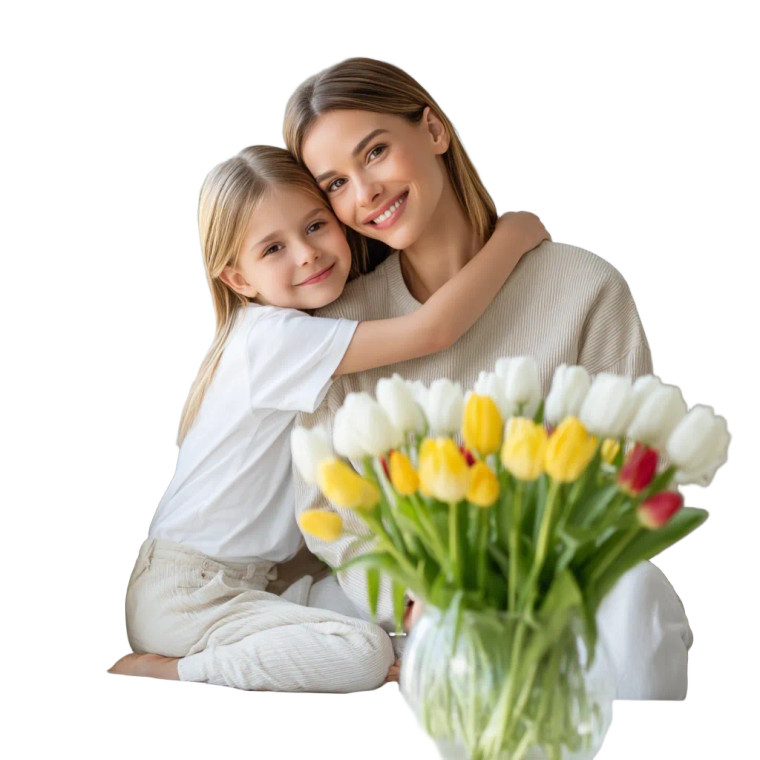 Mother And Daughter Hug V2 Vinyl Car Decal Sticker – Waterproof & UV-Resistant 8"