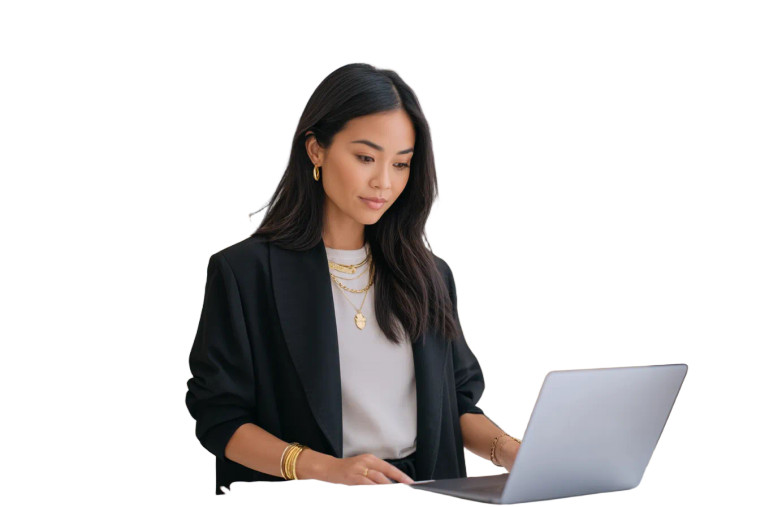 Asian Entrepreneur Checking Jackets Vinyl Car Decal Sticker – Waterproof & UV-Resistant 8"