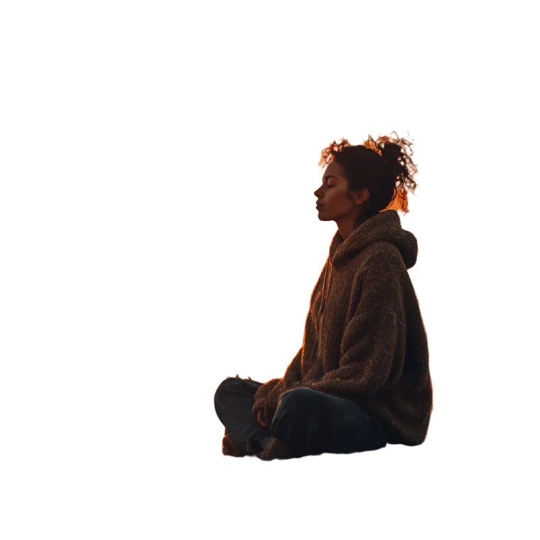 Meditating At Sunset Vinyl Car Decal Sticker – Waterproof & UV-Resistant 8"