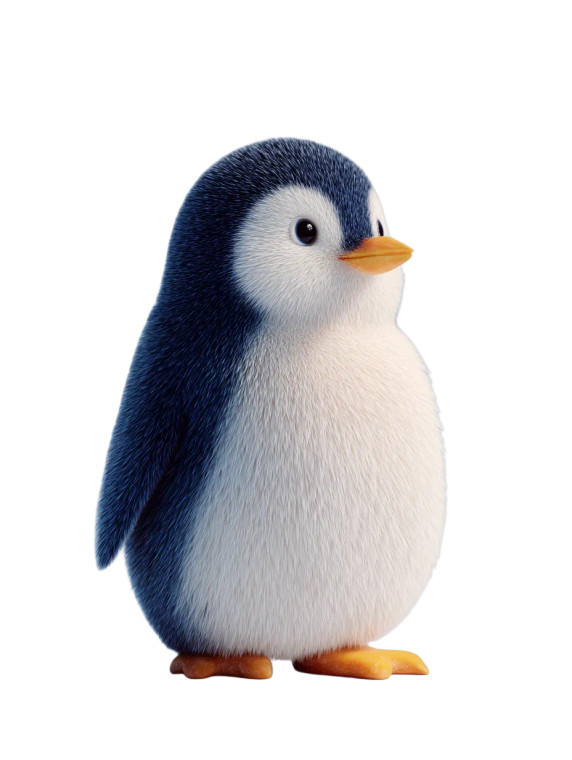 Stylized 3D Penguin Vinyl Car Decal Sticker – Waterproof & UV-Resistant 8"