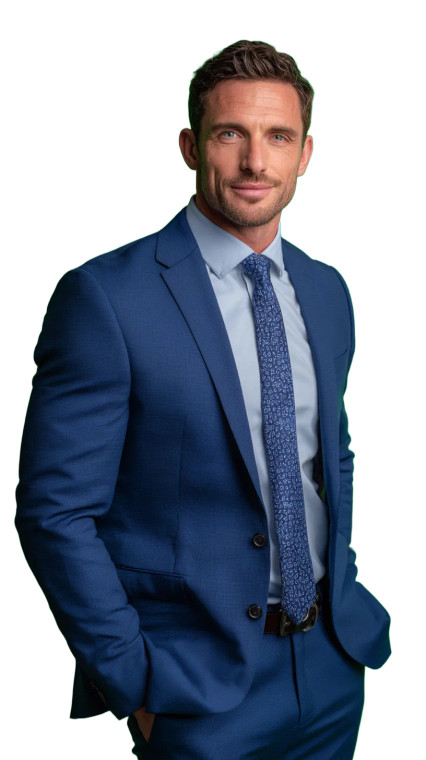 Stylish Businessman Portrait Vinyl Car Decal Sticker – Waterproof & UV-Resistant 8"