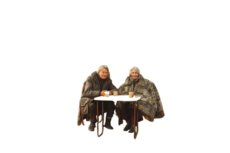 Elderly Couple Garden Vinyl Car Decal Sticker – Waterproof & UV-Resistant 8"