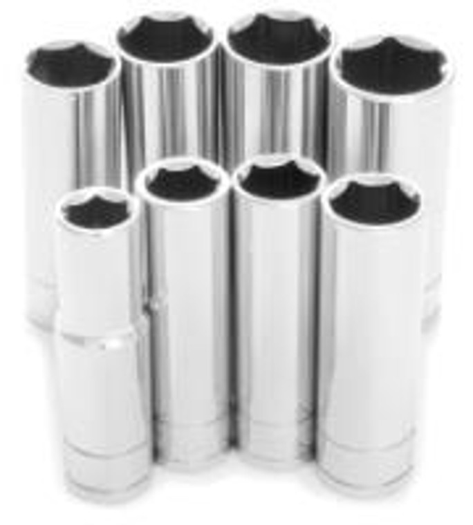 Chrome Vanadium Steel Socket Set | 1/2 Inch Drive | Standard and Deep | Durable Construction | Set of 8