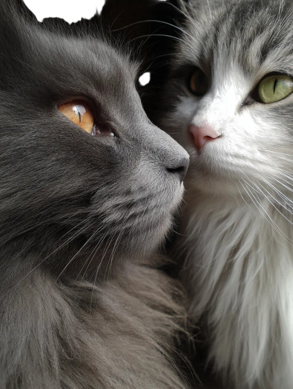 Fluffy Cats Duo Vinyl Car Decal Sticker – Waterproof & UV-Resistant 8"