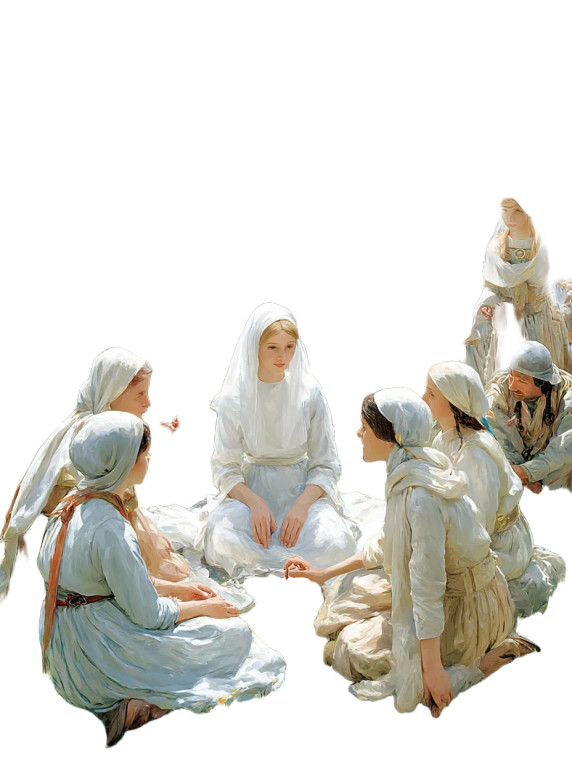 Ancient Gathering Scene Vinyl Car Decal Sticker – Waterproof & UV-Resistant 8"