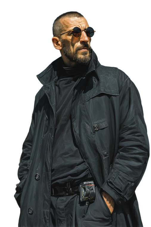 Dystopian Agent Léon Vinyl Car Decal Sticker – Waterproof & UV-Resistant 8"