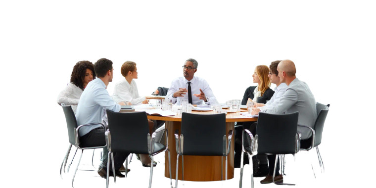 Team Meeting Discussion V2 Vinyl Car Decal Sticker – Waterproof & UV-Resistant 8"