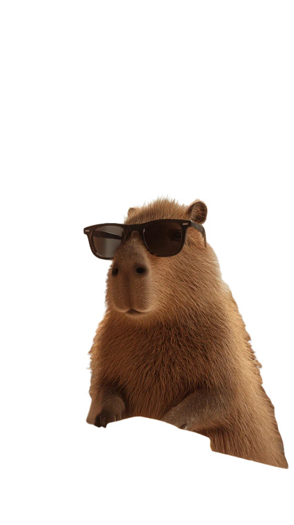 Stylish Capybara Café V2 Vinyl Car Decal Sticker – Waterproof & UV-Resistant 8"