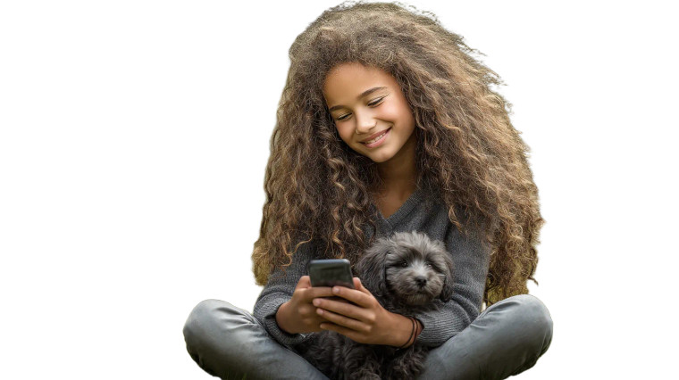 Girl With Puppy Vinyl Car Decal Sticker – Waterproof & UV-Resistant 8"