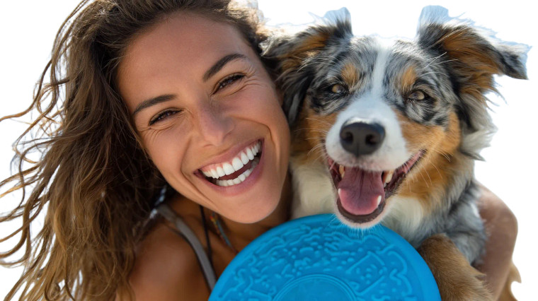 Frisbee With Dog Vinyl Car Decal Sticker – Waterproof & UV-Resistant 8"