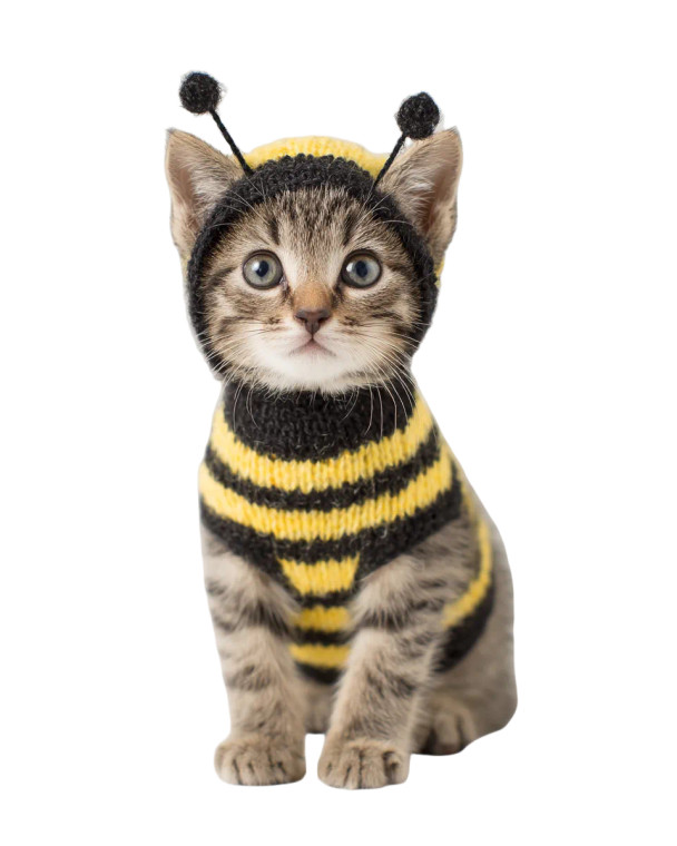 Bumblebee Kitten Vinyl Car Decal Sticker – Waterproof & UV-Resistant 8"