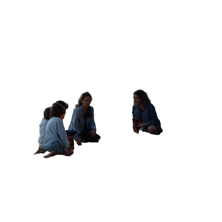 Beach Campfire Family Vinyl Car Decal Sticker – Waterproof & UV-Resistant 8"