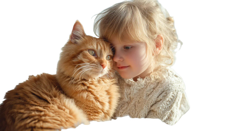 Blonde Girl With Cat V2 Vinyl Car Decal Sticker – Waterproof & UV-Resistant 8"