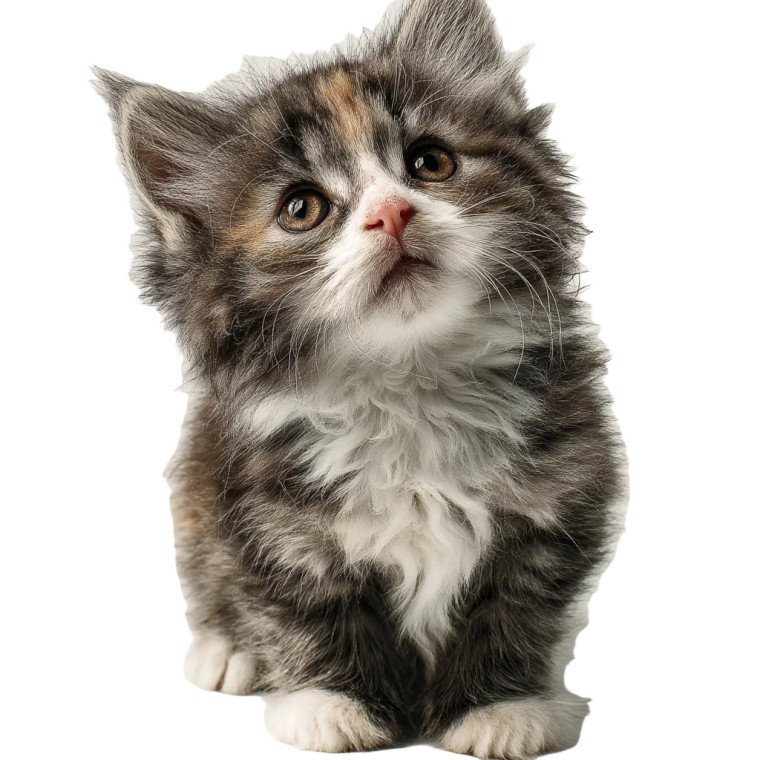 Fluffy Gray Kitten Vinyl Car Decal Sticker – Waterproof & UV-Resistant 8"
