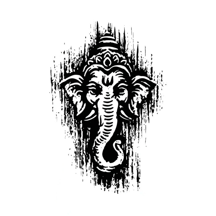 Stylized Ganesha Art Vinyl Car Decal Sticker – Waterproof & UV-Resistant 8"