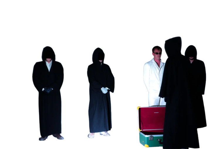 Black Robed Figures Vinyl Car Decal Sticker – Waterproof & UV-Resistant 8"